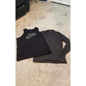 Nike tank and under armour long‎ sleeve large bundle